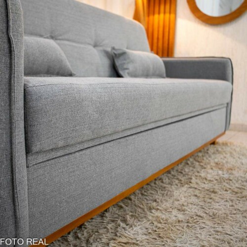 Sof Cama Ipanema Ba larg. 2.05m Linho Cinza 2275