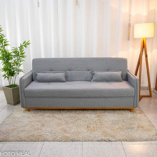 Sof Cama Ipanema Ba larg. 2.05m Linho Cinza 2275
