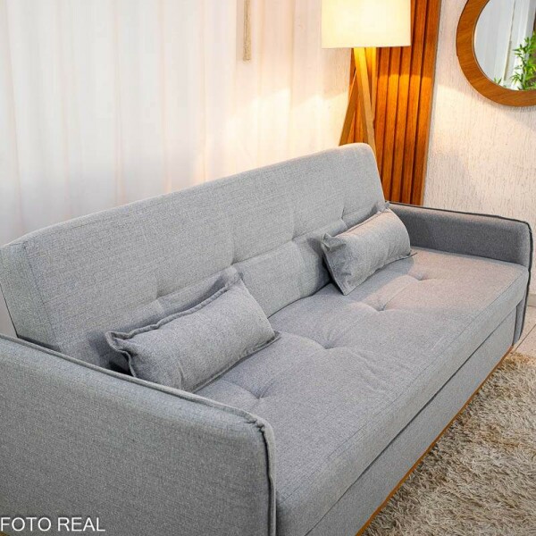 Sof Cama Ipanema Ba larg. 2.05m Linho Cinza 2275