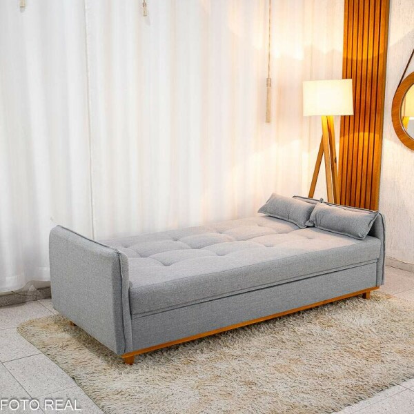 Sof Cama Ipanema Ba larg. 2.05m Linho Cinza 2275