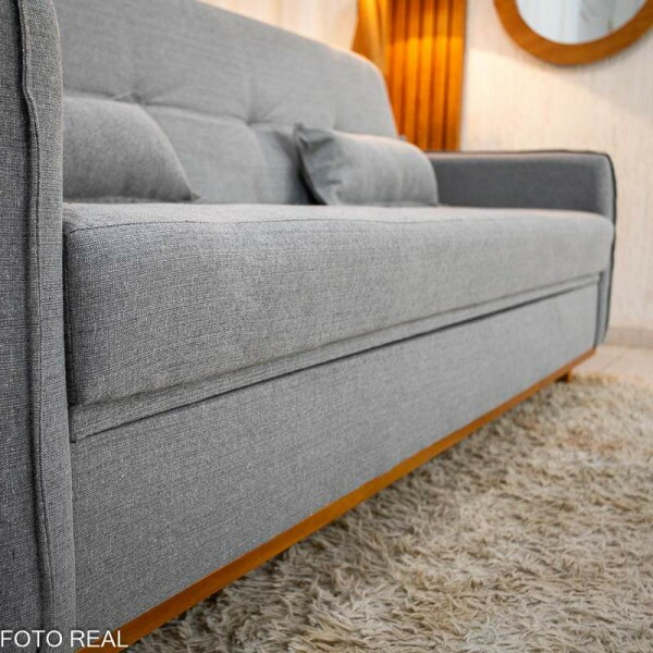 Sof Cama Ipanema Ba larg. 2.05m Linho Cinza 2275