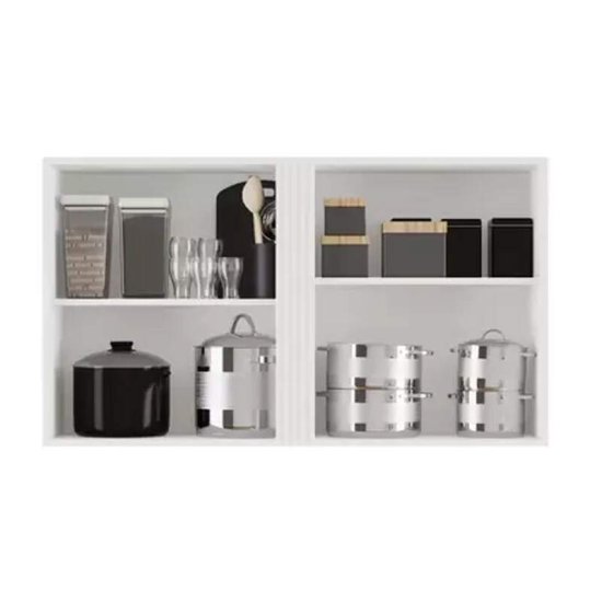 Balc�o de Cozinha 1,20m P�rola Branco + A�reo 1,20m P�rola Branco - Sall�to