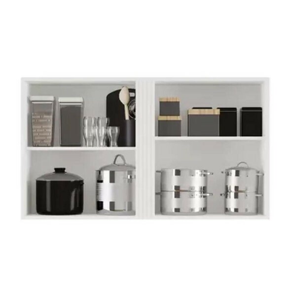 Balco Prola Branco 1.20m + Areo Prola 2 Portas Branco 1.20m - Sallto