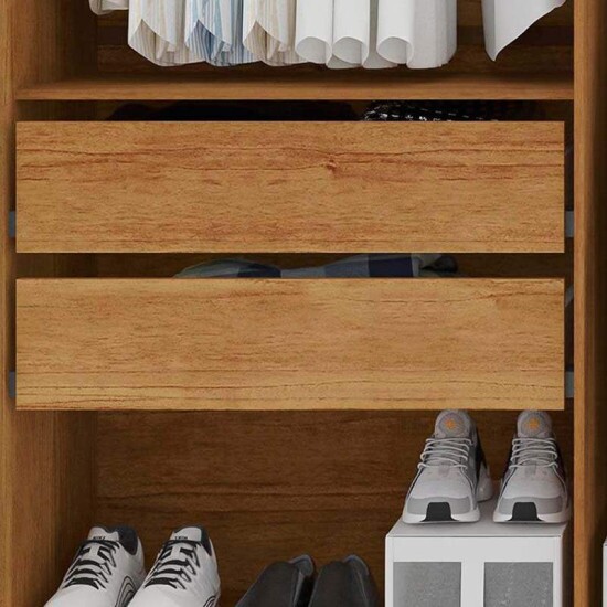 Guarda-roupa Casal Coliseu Cinamomo/Off 6 Portas 4 Gavetas Larg. 2.20m - Sallto