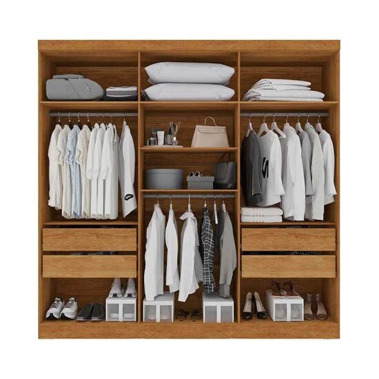 Guarda-roupa Casal Coliseu Cinamomo/Off 6 Portas 4 Gavetas Larg. 2.20m - Sallto