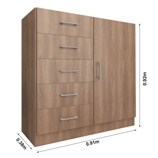 C�moda 5 Gavetas e 1 Porta Miami Manchester CO801 - Fellicci