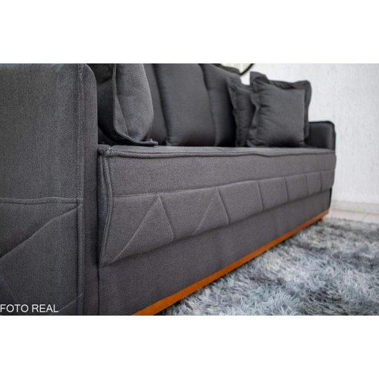 Sof� 3 Lugares Vican Linho Grafite 5054 Molas Bonnel - 2,00m