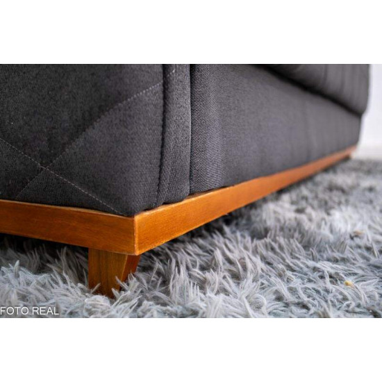 Sof� 3 Lugares Vican Linho Grafite 5054 Molas Bonnel - 2,00m