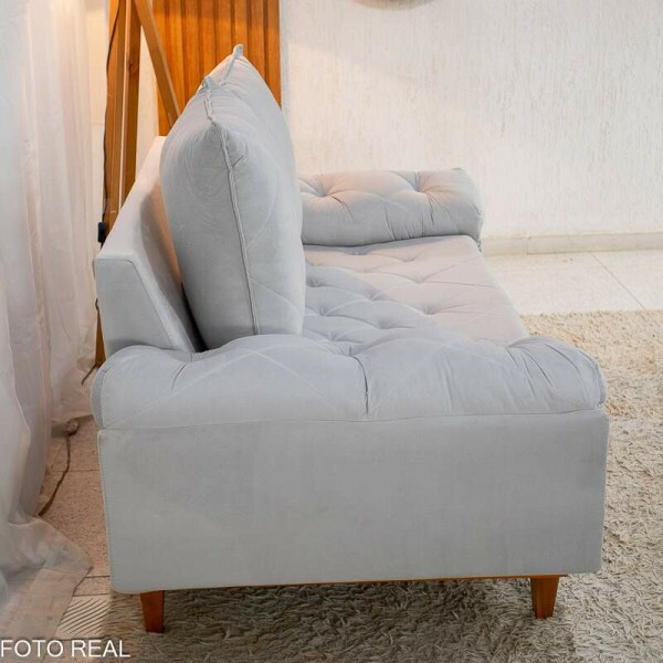 Sof 2 lugares Blgica Veludo Prata 12 Larg. 1.60m