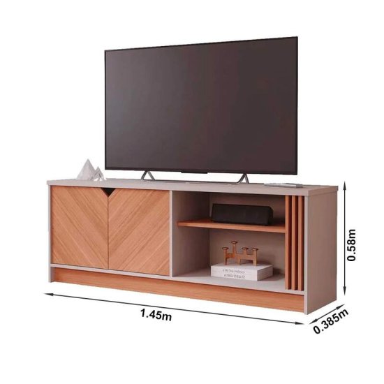 Rack Bancada 1,54m Volpi Off White/Cinamomo 100% MDF para TV at� 70\" - Perm�bili