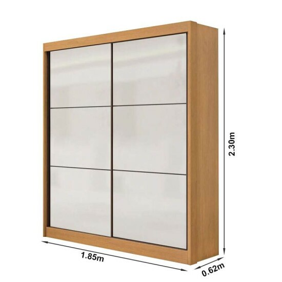 Guarda-roupa Santorini Cinamomo/Off 2 Portas Larg. 1.85m 100% MDF - D Doro