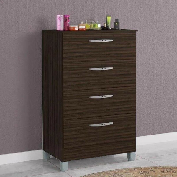 Cmoda com 4 Gavetas Chocolate Larg. 0.59m - Poquema