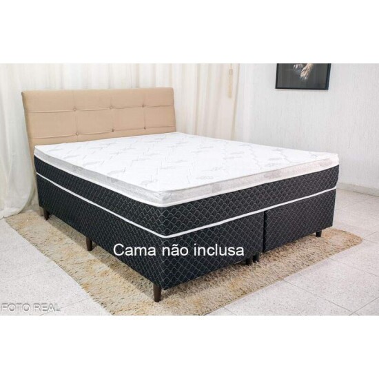 Cabeceira Queen Eslov�nia Veludo Bege 35 Larg. 1.60m