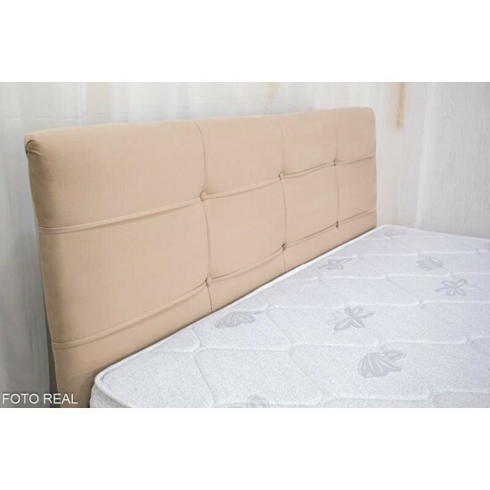 Cabeceira Queen Eslov�nia Veludo Bege 35 Larg. 1.60m