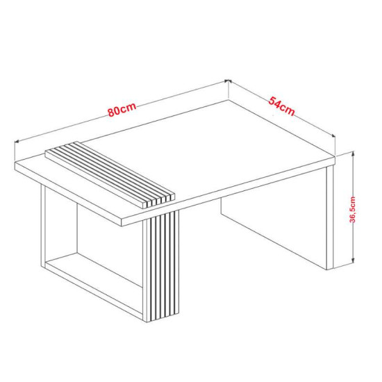 Mesa de Centro JB 8020 Luxo Larg. 80cm P�rola/Nature JB Bechara