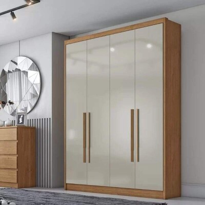 Modulado Guarda-roupa Rizon New Cumaru/Fendi Fosco Larg. 1.59m 4 Portas 3 Gavetas - Novo Horizonte