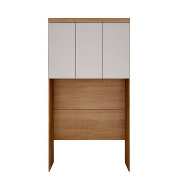 Modulado Cumaru/Fendi Fosco 1 Roupeiro Moderni 4 Pts + 2 Criado Rizon + 1 Canto Oblquo Rizon + 1 Areo 3 portas Rizon - Novo Horizonte