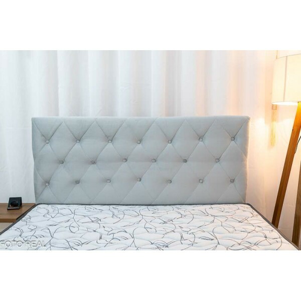 Cabeceira Casal Rio Veludinho Prata Larg. 1.40m