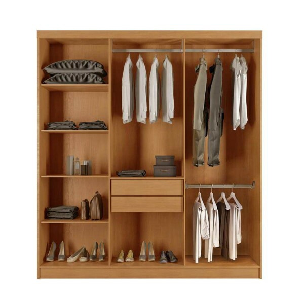 Roupeiro Grcia Nature 6 Portas C/ Ps 100% MDF Larg. 1.80m - Rufato