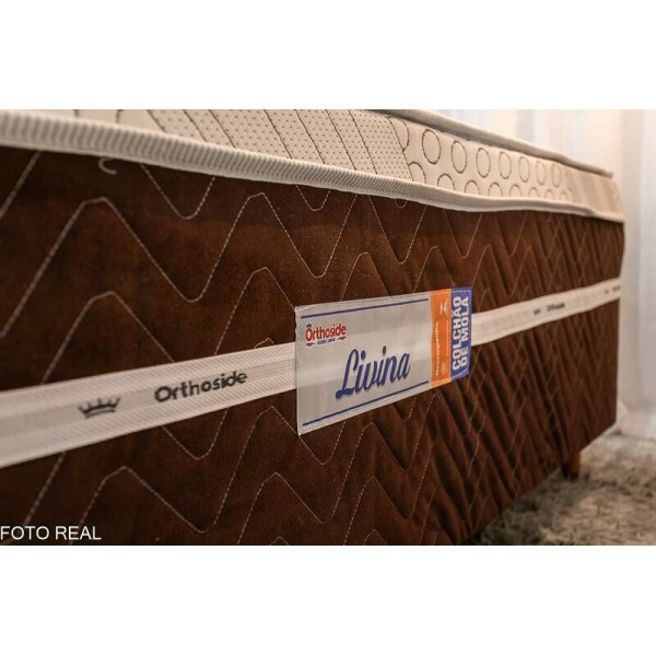 Cama Box Solteiro Livina Molas Ensacadas + Cama Auxiliar Orthoside