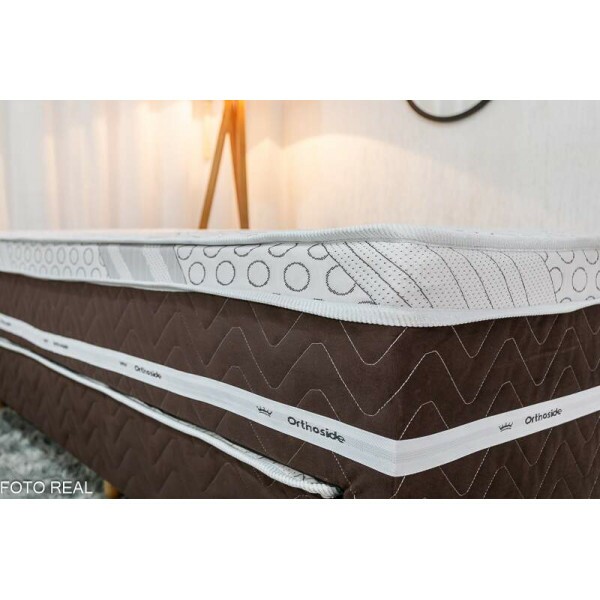Cama Box Solteiro Livina Molas Ensacadas + Cama Auxiliar Orthoside