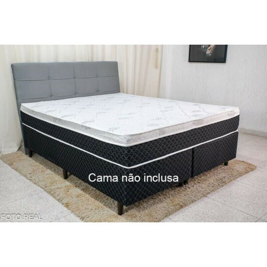 Cabeceira Queen Eslov�nia Veludo Cinza 53 Larg. 1.60m