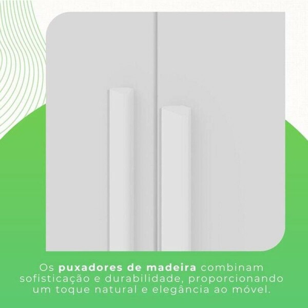 Roupeiro Solteiro Estrela Branco 6 Portas 2 Gavetas C/Ps Larg. 1.50m - Sallto