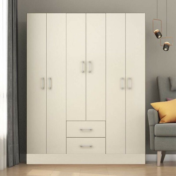 Guarda-Roupa Solteiro Jamaica 6 Portas Larg. 1.34m Champanhe Fellicci
