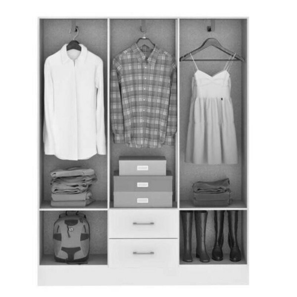 Guarda-Roupa Solteiro Jamaica 6 Portas Larg. 1.34m Champanhe Fellicci