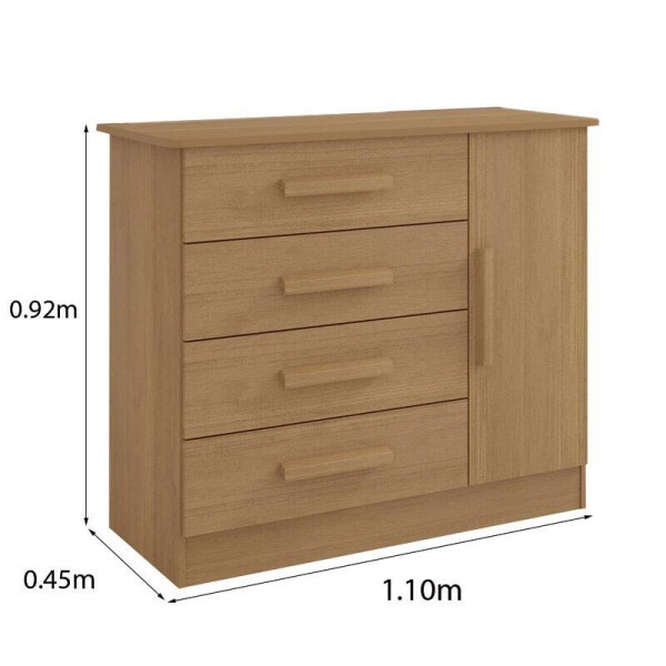 Cmoda Firenze Cinamomo 4 Gavetas e Sapateira Larg. 1.10m - D Doro