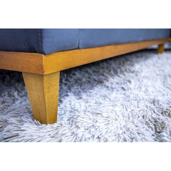 Sof 3 Lug. Milo C/Chaise Lado Esquerdo Veludo Cinza 814 Larg. 2.30m - Molas Ensacadas
