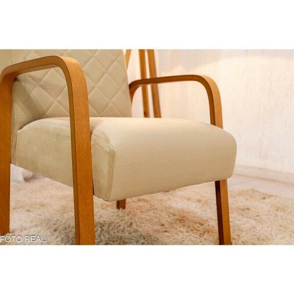 Poltrona Ayla Veludo Bege 6010