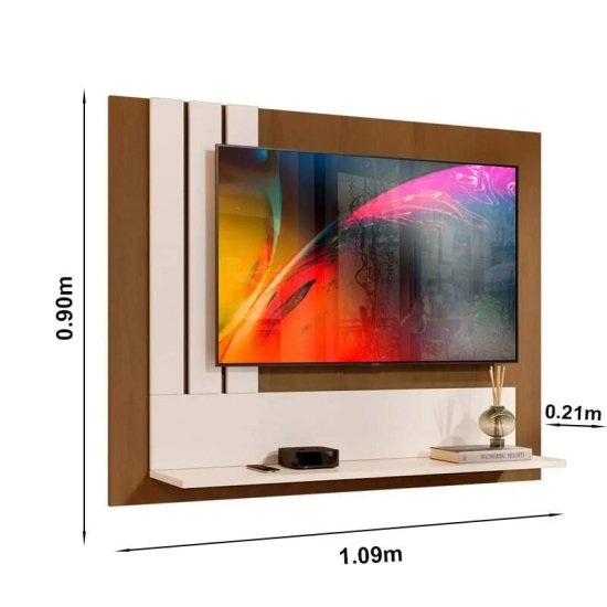 Painel 1,09m 5119 Luxo Nature/P�rola com Detalhe Ripado para TV at� 43\\\" - JB Bechara