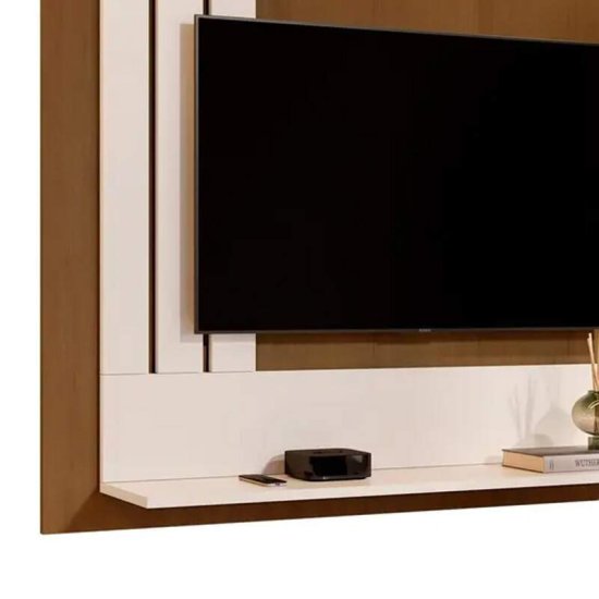 Painel 1,09m 5119 Luxo Nature/P�rola com Detalhe Ripado para TV at� 43\\\" - JB Bechara