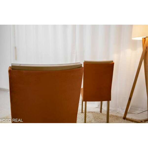 2 Cadeiras Lunara Veludo Cobre Rufato