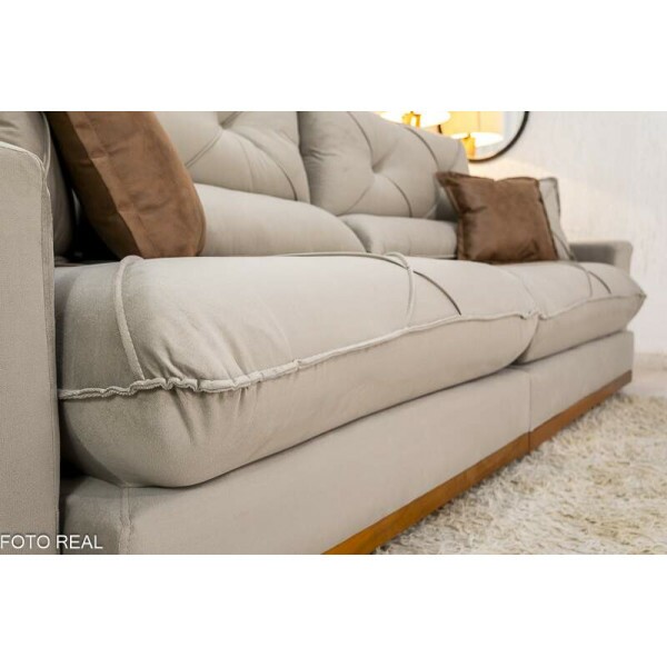Sof Retrtil Reclinvel Gran Bello 2.90m Veludo Capuccino 02 - D33 e Molas Ensacadas