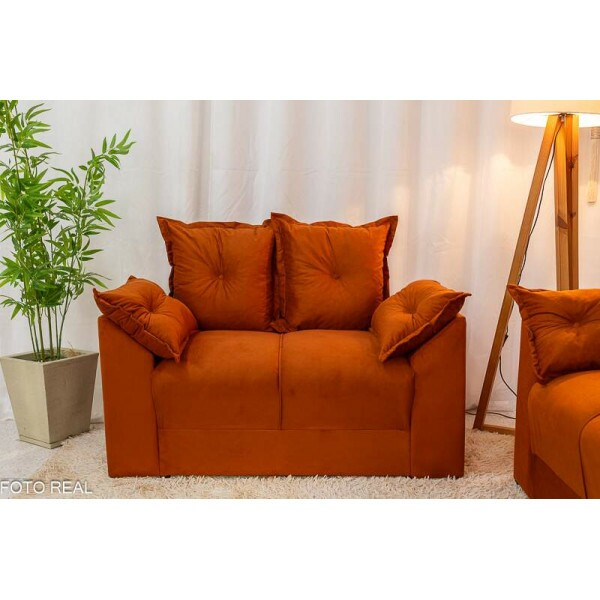 Sof 3 e 2 lugares Petra Veludinho Terracota 604
