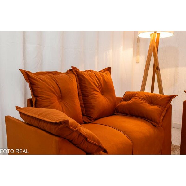 Sof 3 e 2 lugares Petra Veludinho Terracota 604