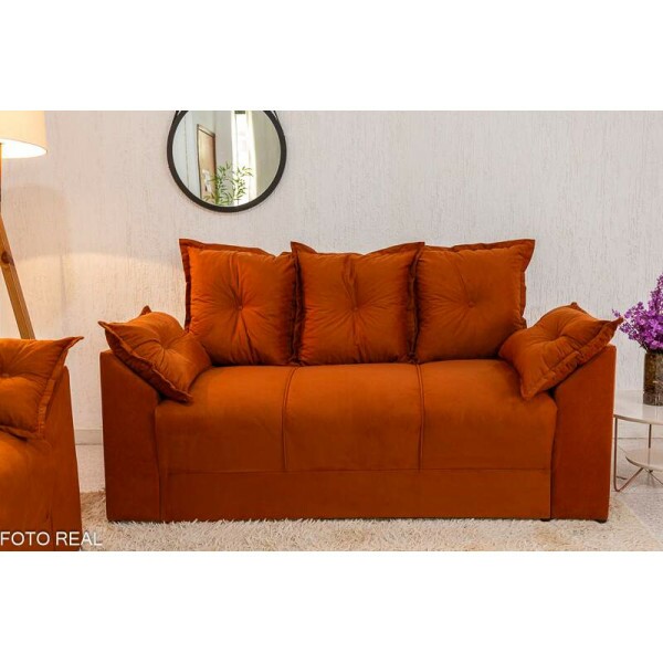 Sof 3 e 2 lugares Petra Veludinho Terracota 604
