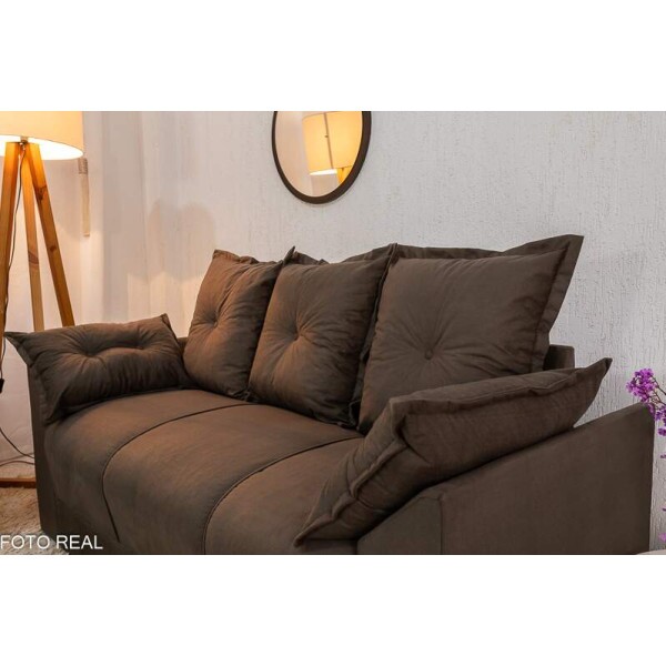 Sof 3 e 2 lugares Petra Veludinho Marrom 603