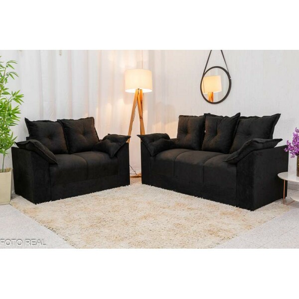 Sof 3 e 2 lugares Petra Veludinho Preto 601