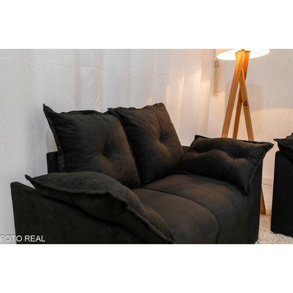 Sof 3 e 2 lugares Petra Veludinho Preto 601