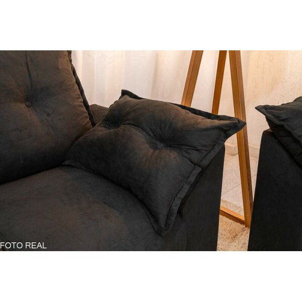 Sof 3 e 2 lugares Petra Veludinho Preto 601