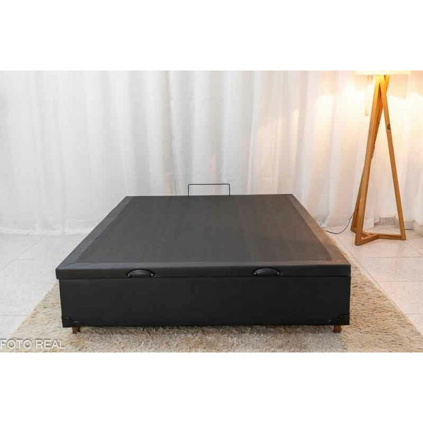 Box Ba Casal Pop 138x188x42 Tiza Korino Preto Nature