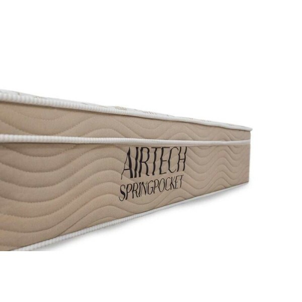Box Queen Madrid Euro Preto + Colcho Queen Airtech Springpocket 158x198x62 Ortobom