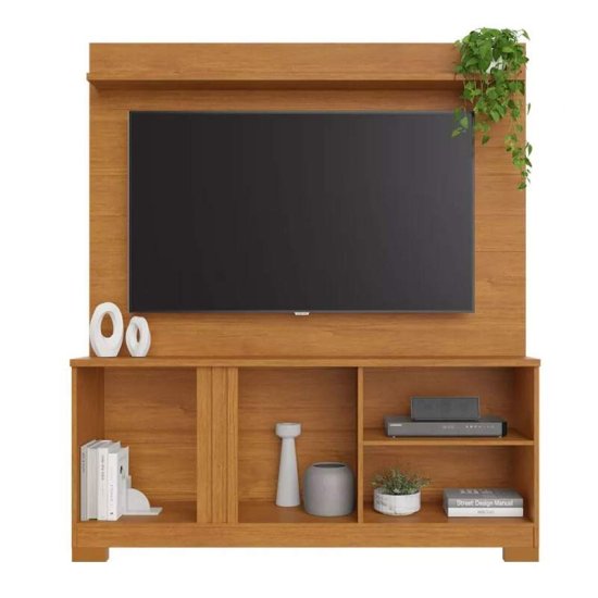 Home 1,36m Uni�o Candian Cinamomo/Off com Detalhe Ripado para TV at� 56\" - JCM
