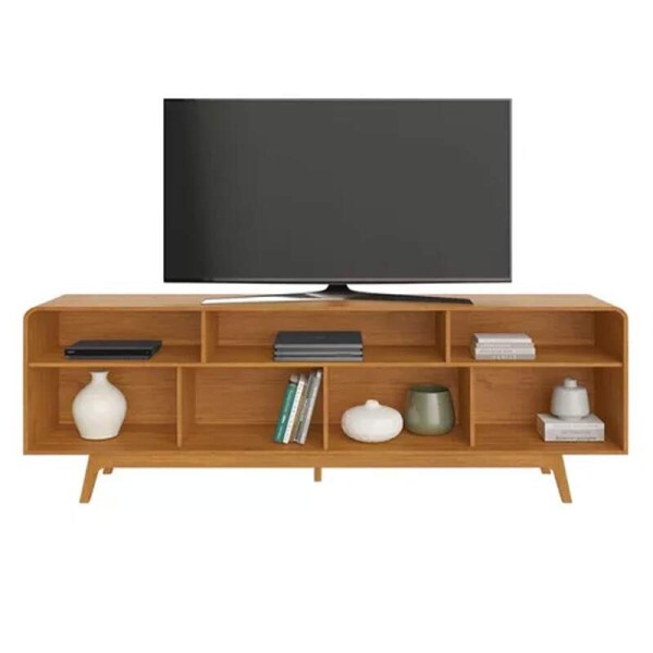 Rack Bancada Cristal Candian Cinamomo/Off TV at 70 Polegadas Larg. 2.00m - JCM