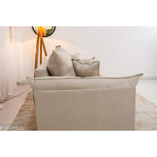 Sof� 3 Lugares Creta 2,00m Linho Bege 24