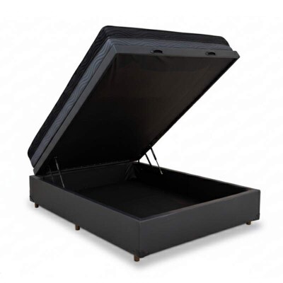 Box Ba Casal Eli Korino Preto Blindado + Colcho Casal Ortopdico EPS Iso Dupla Face D-33 138x188x62 Ortobom | Suporta at 260kg
