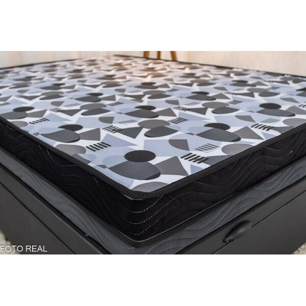 Box Ba Casal Eli Korino Preto Blindado + Colcho Casal Ortopdico EPS Iso Dupla Face D-33 138x188x62 Ortobom | Suporta at 260kg
